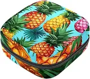 Sanitary Napkin Storage Bag,Period Bag,Colored Stripe Watercolor Pineapple,Sanitary Bags for Feminine Products