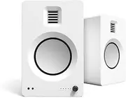 Kanto TUK 260W Powered Bookshelf Speaker with Headphone Out, USB DAC, Dedicated Phono Pre-amp, Bluetooth, AMT Tweeter with Aluminum Driver, Matte White