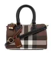 Burberry Checkered Bowling Top Handle Bag One size Black