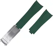 [Generic] For GMT Natural Rubber Lengthened Watch Strap Glide Buckle 20mm Curved End Fluororubber Watch Bands watch strap