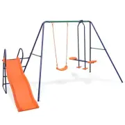 NNEVL Swing Set with Slide and 3 Seats Orange