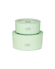 frank green Stainless Steel Bowls with Glass Lids (2 Pack) - 700ml & 1500ml - Mint Gelato