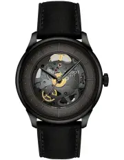 [Tissot] Chemin Des Tourelles Powermatic 80 Squelette 39mm T1398363644100 Watch in Black