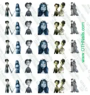 Corpse Bride Waterslide Nail Decals Set of 25 Salon Quality