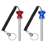 Weight Stack Pin 0.4 x 3.9 Inch Weight Gym Pin with Pull Rope (2 Pack, Blue/Red)
