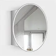 Bathroom Mirror Cabinet Vanity Mirror for Wall-Mounted Bathroom, Bathroom Medicine Mirror for Vanity Room (Color : Silver, Size : 64x13x64cm)