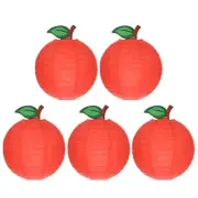 8 Inch Apple Paper Lanterns, 5 Pcs Red Apple Hanging Decorative Lantern