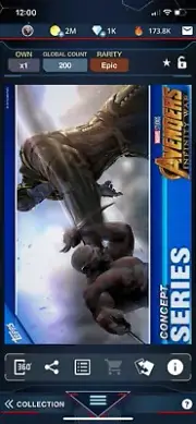 Topps Marvel Collect Epic Infinity War IW Concept Series Drax Thanos 2 200 CC