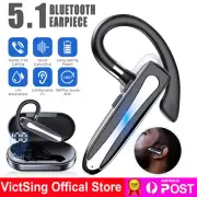 Bluetooth 5.1 Earpiece Wireless Headset Noise Cancelling Earbuds Driving Trucker