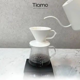 【Tiamo】V01手作陶瓷咖啡濾器 錐型咖啡濾杯 手沖濾杯 手沖咖啡/HG5539W(白)|Tiamo品牌旗艦館