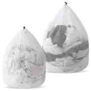 Mesh Laundry Bags with Drawstring,2pcs Mesh Laundry Bags for Socks, Bags Whit...