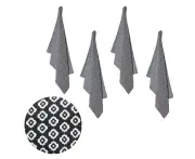 Set of 4 Christopher Vine Marigold Cotton Napkins 40cm x 40cm - Black
