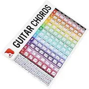 Vaguelly Guitar Chord Chart Poster Visual Effect Easy to Read Guitar Learning Guide Foldable Music Stand Compatible