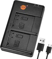DSTE Fast Charging USB Dual battery Charger Compatible for Panasonic DMW-BCF10E，DMW-BCG10，DMW-BCJ13E，DMW-BCF10PP，CGA-S/106B，DMW-BCG10E，DMW-BCG10PP，DMW-BCJ13PP Battery