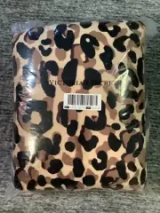 Victoria's Secret Pink Leopard Sherpa Blanket Brown Black Animal Print 60"x72"