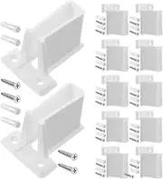 ETHZZLE 20pcs Rv Curtain Rod Support Brackets Durable Pe Material Wall Mount Holders for Wire Shelf End Support Easy Installation Screws Included for Closet and Cabinet Organization