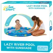 Lazy River Kiddie Pool with Two Toy Duckies, Inflatable Kids Pool with Remova...