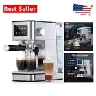 20 Bar Professional Espresso Machine with Milk Frother - Compact Stainless Steel