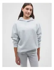 [Seed Heritage] Embroidered Hoodie in Cloud Grey Marle
