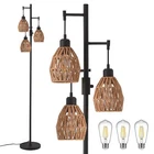 Boho Rattan Floor Lamp - Standing Lamps for Living Room 70'' Dimmable Floor L...