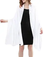 [Banetteta] Shine Bright Like a Diamond Chiffon Sparkly Rhinestone Shawls and Wraps for Evening Dresses Weddings