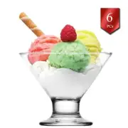 Ice Cream Glass Bowl Set, Elegant Ice Cream Sundae Glasses, Dessert Cup 6 PCs, 5