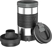 Can Cooler - 4-in-1 Stainless Steel Can Holder and Beer Bottle Holder, for 12 oz and 16 oz Slim and Regular Cans, Bottles and Mixed Drinks, Freezer Mug for Beverage, Beer and Coffee (Stainless steel)