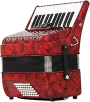 26 Keys 48 Bass Piano Accordion, With Retractable Strap Storage Bag, For Musical Instrument Lovers, Stage Performance (Size : Red)