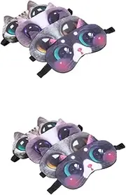 minkissy 2sets 4 Pcs Adjustable Sleep Masks Cute Cat Designs Comfortable Eye Shades for Relaxing Sleep for Light Blocking and Breathable 4pcs*2