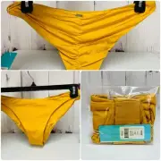 Beach Bunny Angela Swimwear Bottoms Skimpy Size 14 Yellow Gold B1517B0