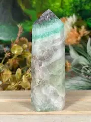Tower - Rainbow Flourite Natural Stone Quartz Crystal Obelisk Point - 254g