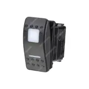 Narva LED Illuminated Sealed Rocker Switch - Red 12 24V On Off On 63168Bl