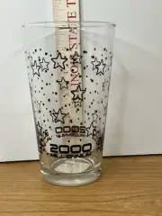2000 Millennium New Years Celebration Pint Glasses Libbey Glass Vintage Prop