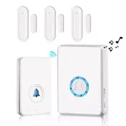 400m Wireless Door bell Doorbell Chime Alarm w/ 3x Door Window Magnetic Sensor