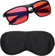 Wayfarer 99% Blue Light Blocking Glasses (Anti-Reflective, Scratch-Resistant, No-Glare) + Bonus Silk Sleep Mask – Premium Eye Protection for Better Sleep, Health & Performance, by Tech Safe Gear
