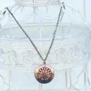 ANTIQUE COPPER LARGE LOCKET ESSENTIAL OIL DIFFUSER NECKLACE AROMATHERAPY OILS 24
