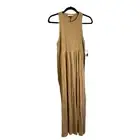 NWT Ninety Percent In Natural Sleeveless Gathered Maxi Dress Womens X-Small