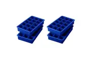 4pc Tovolo Silicone Perfect Cube Ice Maker Tray Set Kitchen Barware Blue