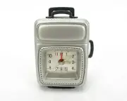 Travel Alarm Clock, Silver & Black Roller Luggage w/Wheels Replica, #JP81118