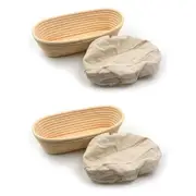 2PK Brunswick Bakers Oval Rattan 30cm Bread Banneton w/ Lining Sourdough Basket