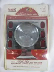 Sealed NOS Vintage Ekco Toothbrush Tumbler Holder Die Cast Chrome