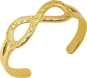 [Claddagh Gold] Women's Infinity and Hearts Toe Ring Available in 10K and 14K Yellow, Rose, White Gold and Sterling Silver