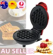Christmas Mini Waffle Maker Heart Shape Pancake Breakfast Non Stick Machine AU