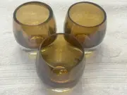 Mikasa Home Accents Solaris Amber Votive Candle Holders Heavy Bases Set Of 3.