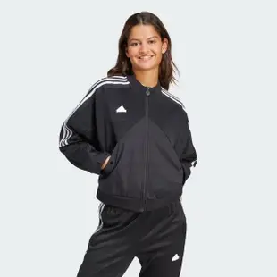 【adidas 愛迪達】W Tiro TT 女 外套 夾克 運動 復古 休閒 按扣口袋 落肩 蝙蝠翼袖 黑白(IP1695)