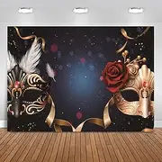 Caheansi 7x5 ft Mardi Gras Backdrop Masquerade Carnival Photography Background Dress-Up Prom Masked Ball Rave Birthday Mardi Gras Party Decors Banner Studio Booth Props
