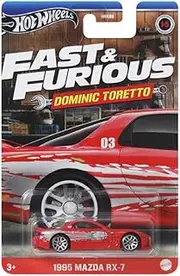 [Hot Wheels] Fast and Furious Dominic Toretto Car 1995 Mazda RX-7 Model Die Cast Scale 1:64 - Length 7 cm - HRW46