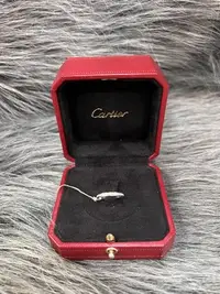 在飛比找Yahoo!奇摩拍賣優惠-Cartier 卡地亞 鉑金台 PT950 白金 滿鑽 線戒