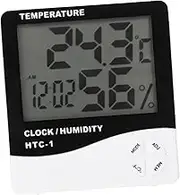 GOOHOCHY 1pc Thermometer Clock Digital Clock Hygrometer Temperature Display Screen 360° No Blind for Home Decor