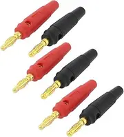 uxcell Insulated Jacket Audio Speaker Wire Banana Connector Adapter 6pcs Red Black